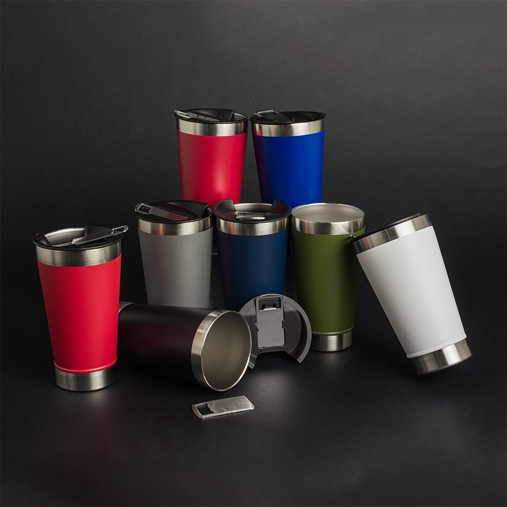 Copo Térmico 500ml *liso com Abridor em Inox