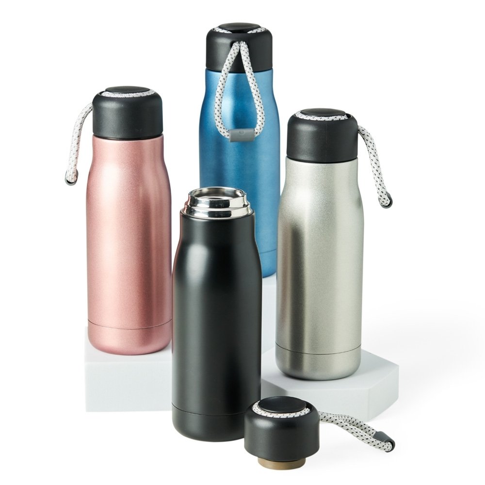 Garrafa Térmica 420ml com Cordão em Inox