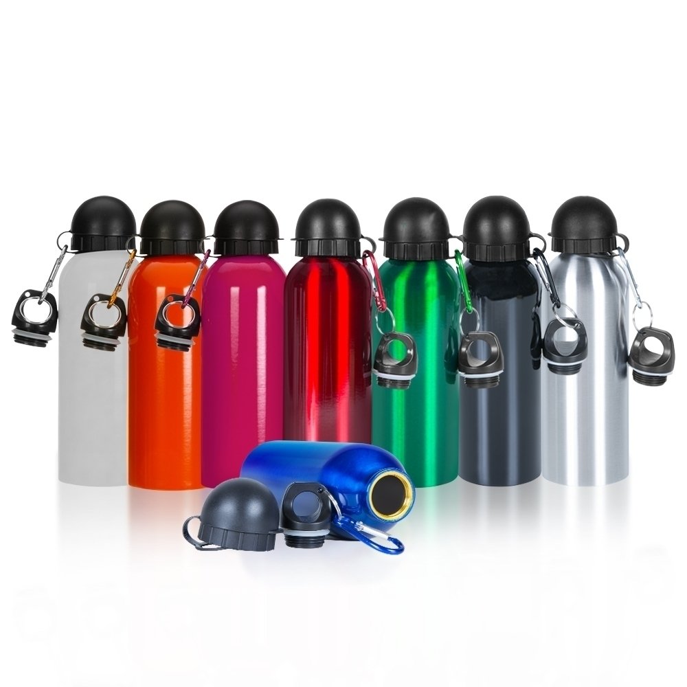 Squeeze Inox 500ml com Bico e Mosquetão-Azu