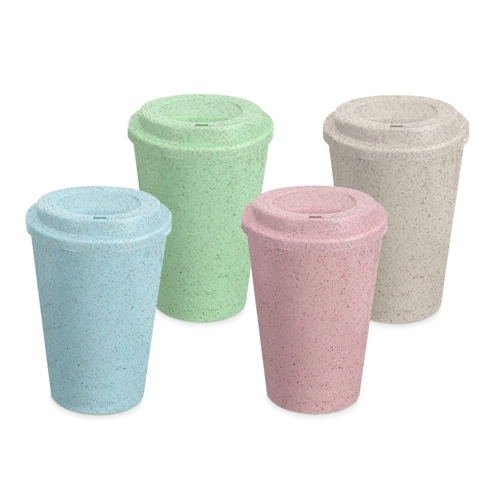 Copo Fibra de Arroz com Tampa 400ml