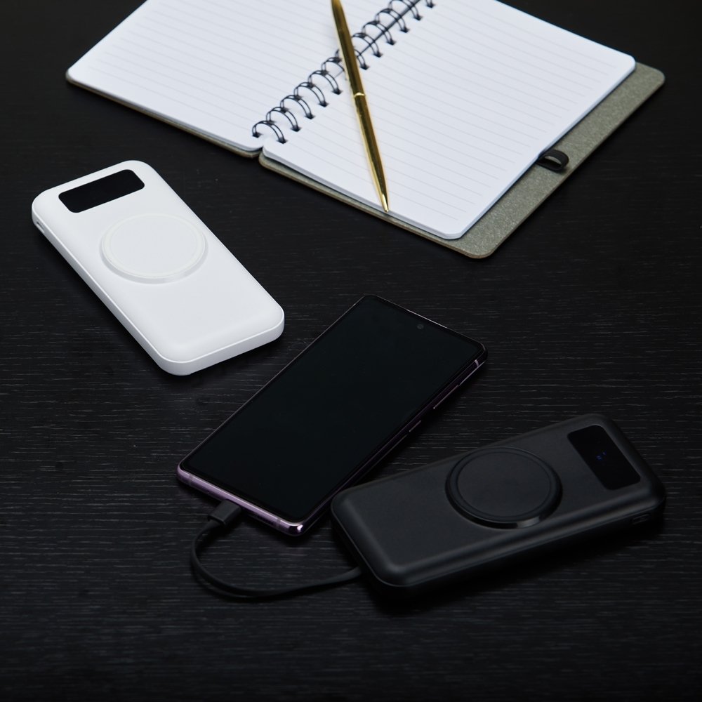 Power Bank 10.000mah com Carregamento Via Indução Ou Via Cabo