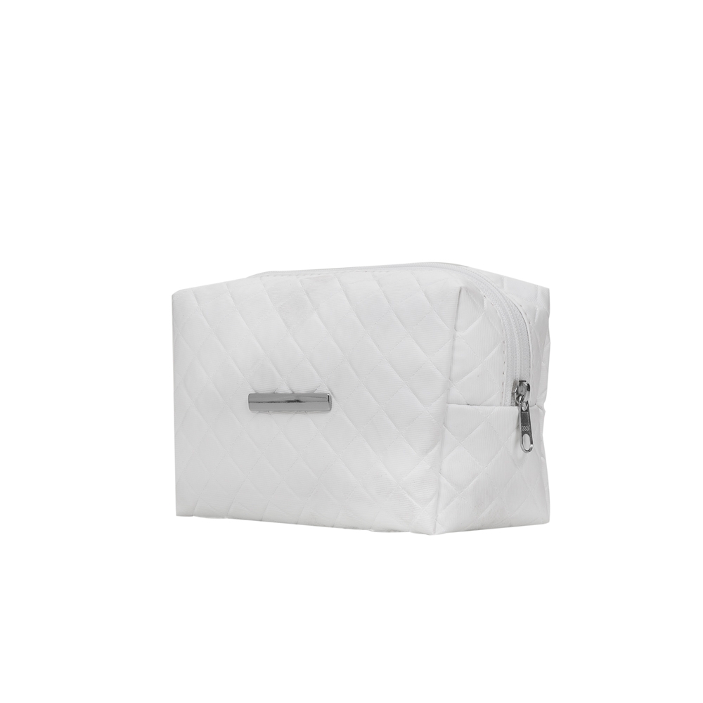Necessaire Puff Matelassê com Detalhe em Couro Sintético