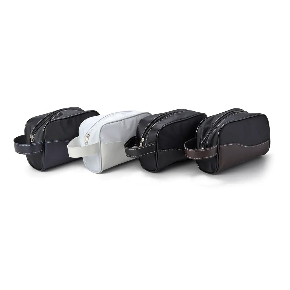 Necessaire Couro Sint. e Nylon-Pre
