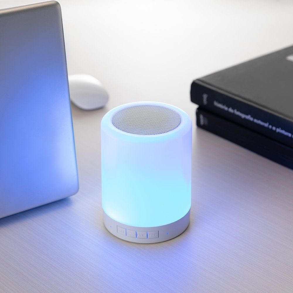 Caixa de Som com Luminária