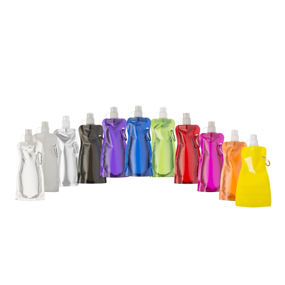 Squeeze Dobravel 450ml Mosquetao em Plástico