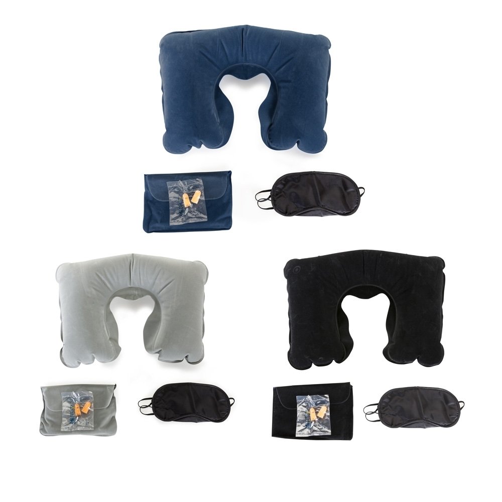 Kit Travesseiro Inflável Tapa Olho e Protetor Auricular