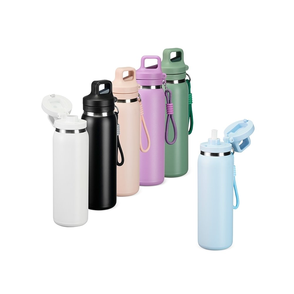 Garrafa Térmica 600ml com Bico e Alça em Inox