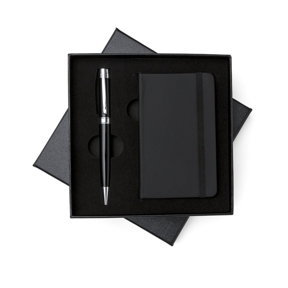 Kit Caneta e Caderneta Tipo Moleskine
