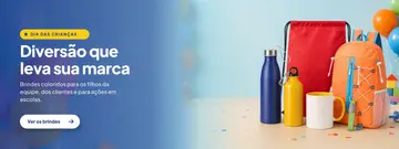 Banner Dia das Crianças com fotos reais dos brindes