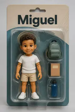 Eu virei boneco de coleção (na embalagem)
