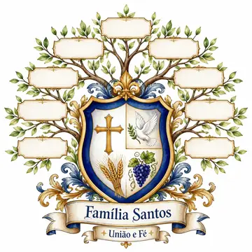 Brasão de família (brasão com árvore genealógica): Família cristã