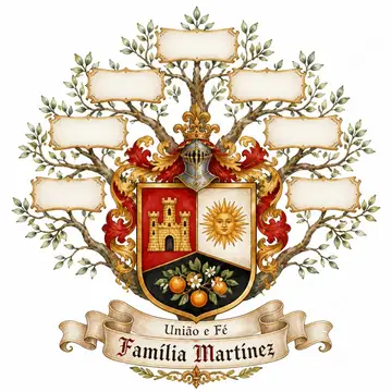 Brasão de família (brasão com árvore genealógica): Espanhola