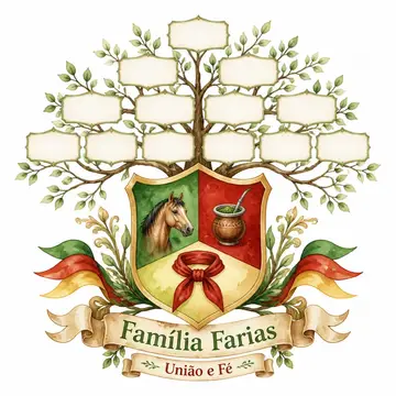 Brasão de família (brasão com árvore genealógica): Gaúcha