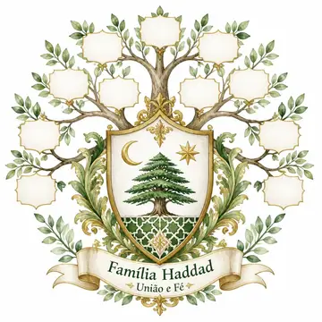 Brasão de família (brasão com árvore genealógica): Libanesa e árabe