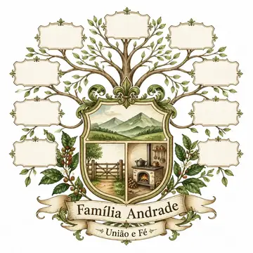 Brasão de família (brasão com árvore genealógica): Mineira (fazenda)