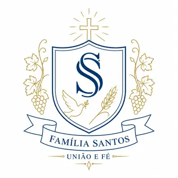 Brasão de família (brasão moderno minimalista): Família cristã