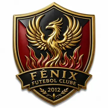 Brasão de time (escudo 3D metálico): Fênix