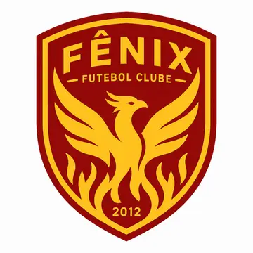 Brasão de time (escudo moderno minimalista): Fênix