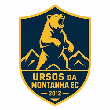 Brasão de time (escudo moderno minimalista): Urso