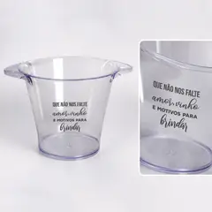 Balde de Gelo 5,5 Litros Transparente Acrílico com a sua marca