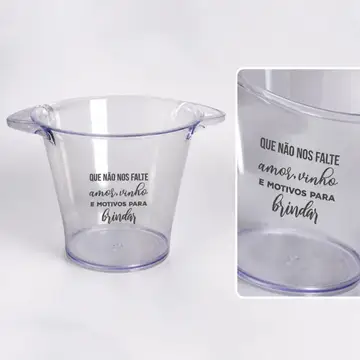 Balde de Gelo 5,5 Litros Transparente Acrílico com a sua marca