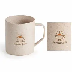 Caneca fibra de arroz 400ml com a sua marca