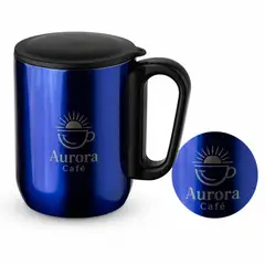 Caneca inox parede dupla 230ml com a sua marca