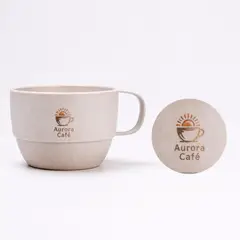 Caneca palha de trigo 300ml com a sua marca