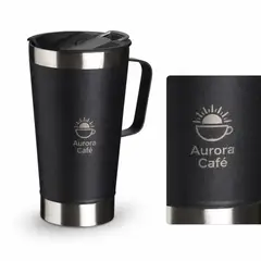 Caneca térmica 500ml lisa com abridor com a sua marca