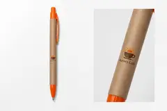 Caneta ecológica det. plástico com a sua marca