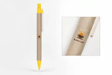 Caneta reciclavel com a sua marca