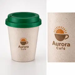 Copo fibra de arroz 350ml com a sua marca