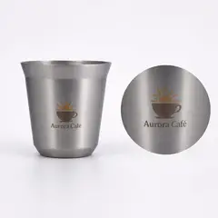Copo inox parede dupla 150ml com a sua marca