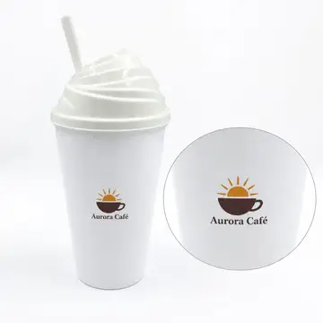 Copo Twister Branco com Tampa Chantilly Colorida Acrílico 500ml com a sua marca