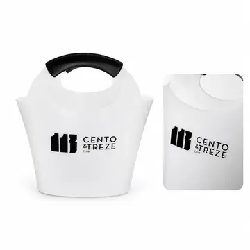 Ice Cooler Bag PP Branca Alça Preta 12 Litros com a sua marca