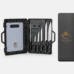 Kit churrasco 7 peças com a sua marca