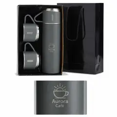 Kit garrafa térmica com a sua marca