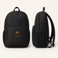 Mochila com logo bordado (frente e lateral)