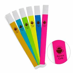 Pulseira de Papel Tyvec Padrão Impressão Preta 100 unidades com a sua marca