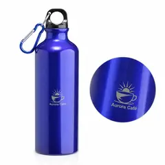 Squeeze aluminio 500ml com bico e mosquetão com a sua marca