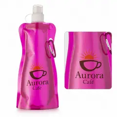 Squeeze dobravel 450ml mosquetao com a sua marca