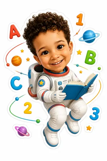 Troca de corpo na caricatura: Astronauta das letras