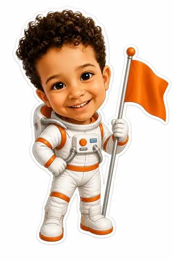 Troca de corpo na caricatura: Astronauta