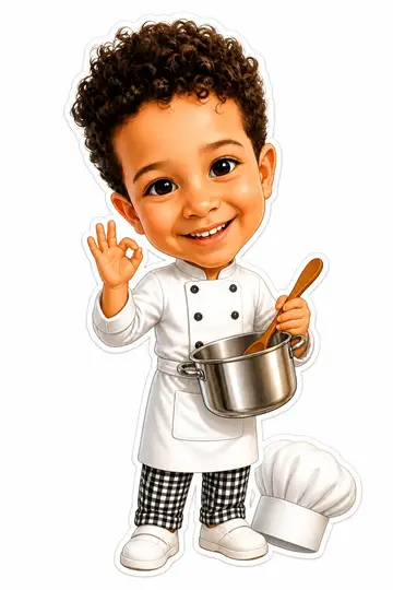 Troca de corpo na caricatura: Chef de cozinha