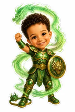 Troca de corpo na caricatura: Armadura de bronze de Dragão
