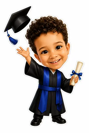 Troca de corpo na caricatura: Formatura (faculdade)