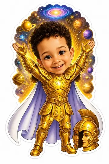 Troca de corpo na caricatura: Armadura de ouro de Gêmeos
