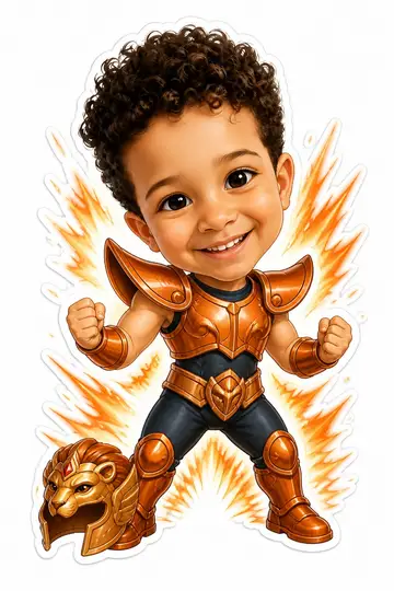 Troca de corpo na caricatura: Armadura de bronze de Leão Menor