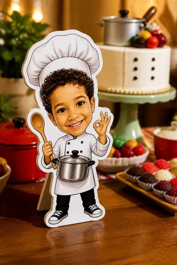 Foto do display na mesa da festa: Chef de cozinha
