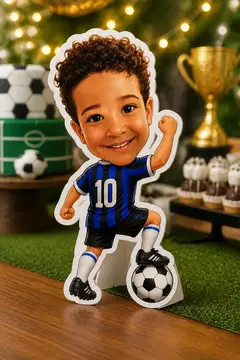 Foto do display na mesa da festa: Jogador de futebol